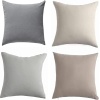 WEMEON Neutral Throw Pillow Covers 18x18 Inch Set of 4,Modern Solid Color Square - Image 4