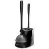 MR.SIGA Toilet Plunger and Bowl Brush Combo for Bathroom Cleaning, Black