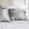 Bedsure Satin Pillow Cases 2 Pack Queen - Grey Satin Pillowcase for Hair - Image 2
